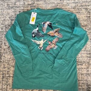 Properly tied Kids medium Long Sleeve Teal Shirt NWT